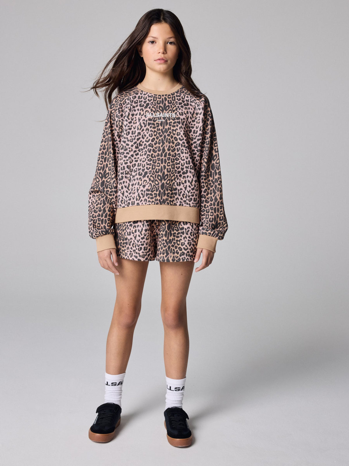 smALLSAINTS Leopard Logo Sweatshirt and Sweat Shorts Set - image 2
