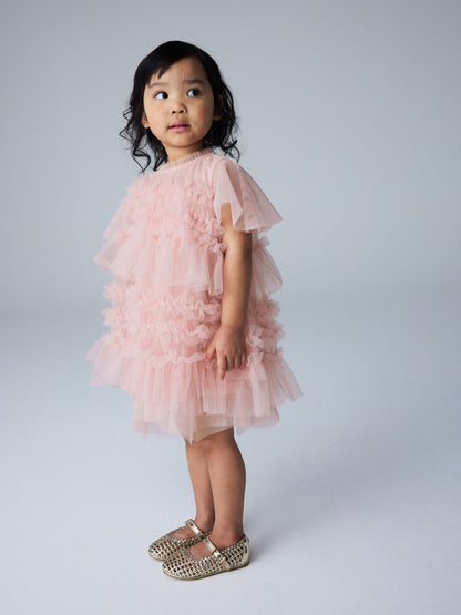 smALLSAINTS Light Pink Frill Mesh Younger Dress image 1