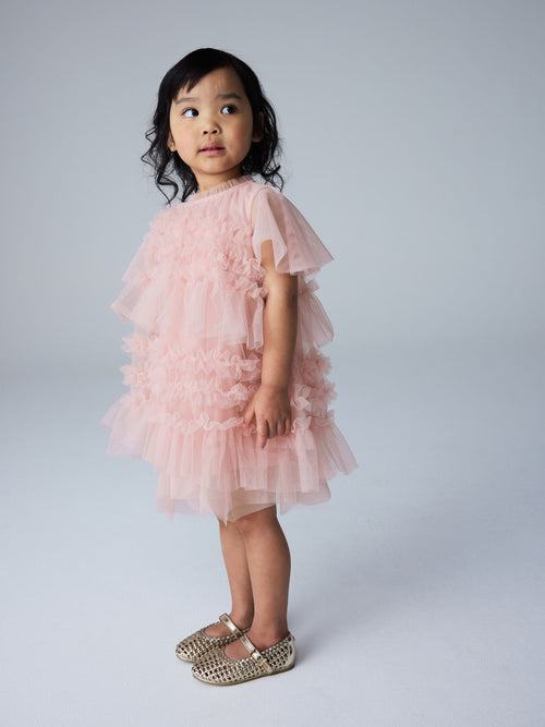 smALLSAINTS Light Pink Frill Mesh Younger Dress image 1