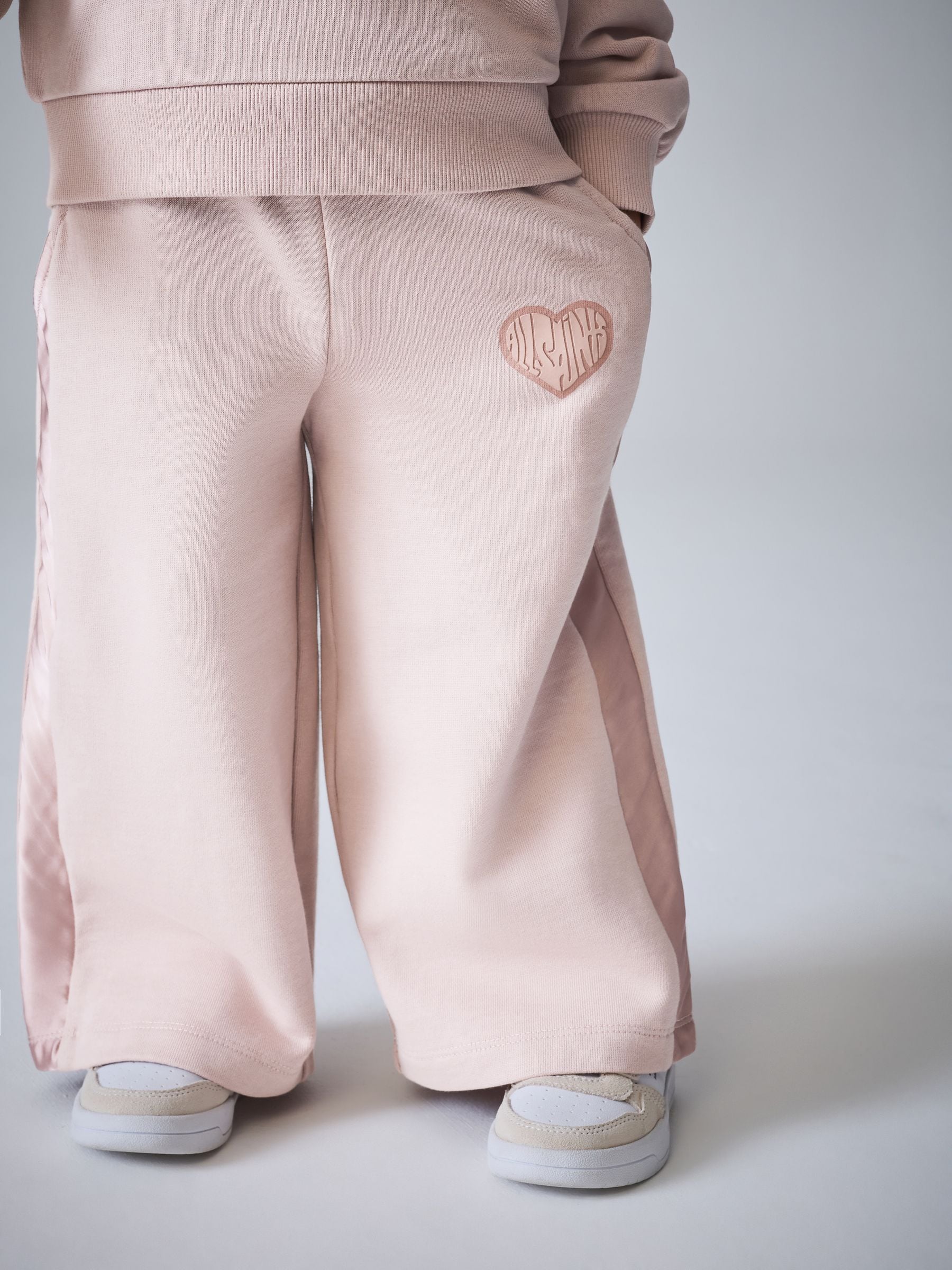 smALLSAINTS Light Pink Lover Sweatshirt and Wide Leg Joggers Younger Set image 6