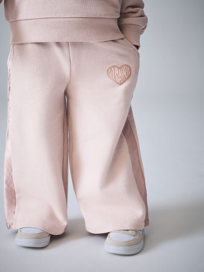 smALLSAINTS Light Pink Lover Sweatshirt and Wide Leg Joggers Younger Set image 6