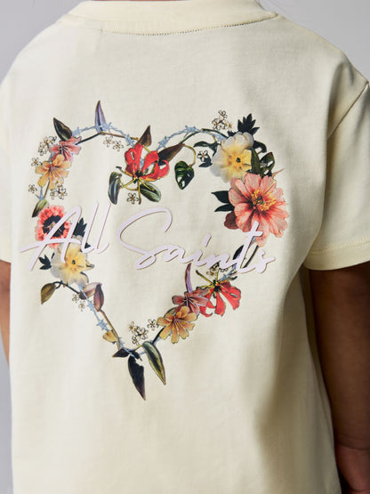 smALLSAINTS Yellow Floral Heart T-Shirt and Sweat Shorts Younger Set image 4