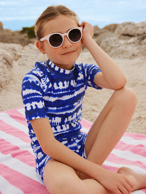 Dsiney Kidz - Blue Tie Dye Sunsafe Rash Vest And Shorts Swim Set (3-16yrs) image 1