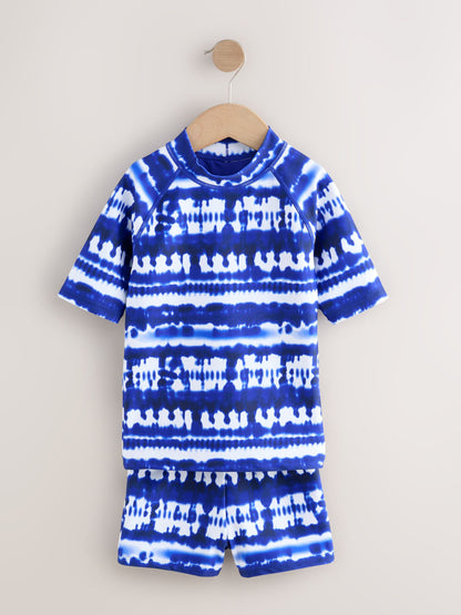 Dsiney Kidz - Blue Tie Dye Sunsafe Rash Vest And Shorts Swim Set (3-16yrs) image 6