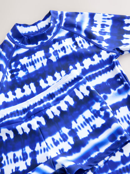 Dsiney Kidz - Blue Tie Dye Sunsafe Rash Vest And Shorts Swim Set (3-16yrs) image 8
