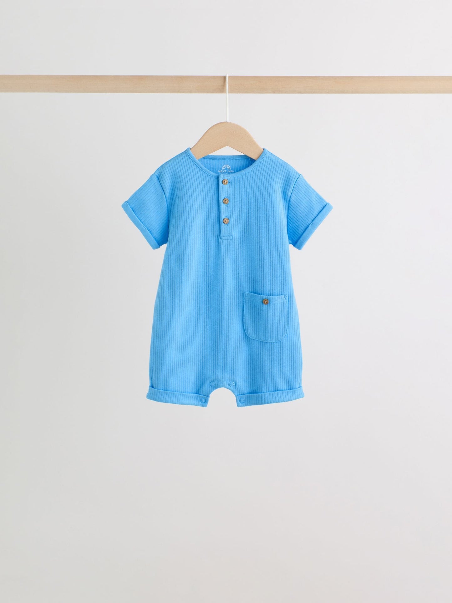 Green Grandad Button Neck Baby Rompers 4 Pack image 6