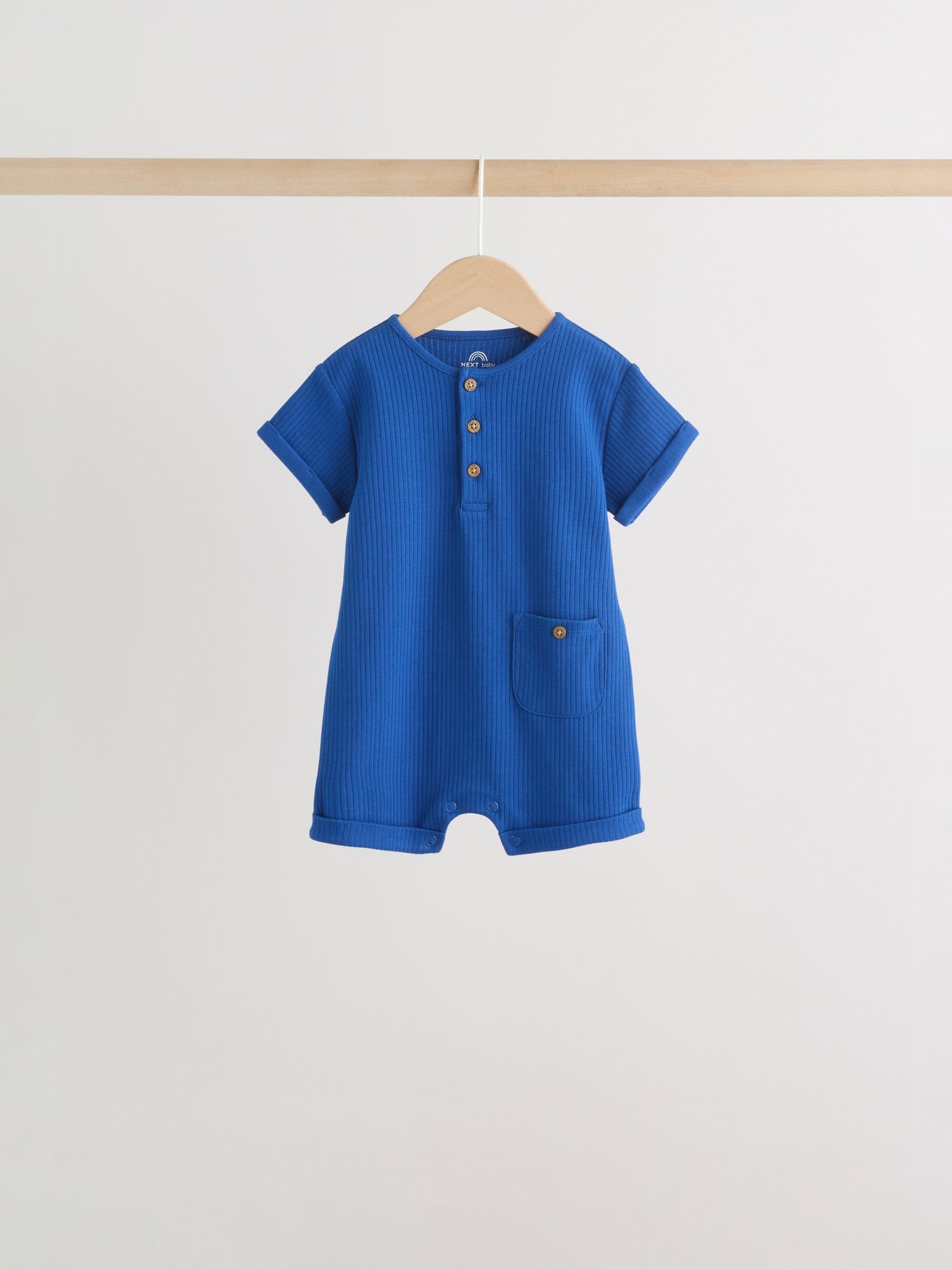 Green Grandad Button Neck Baby Rompers 4 Pack image 7