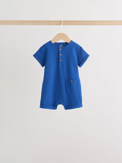 Green Grandad Button Neck Baby Rompers 4 Pack image 7