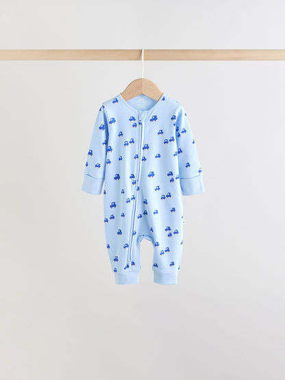 Multi Two Way Zip Baby Sleepsuit 5 Pack (0mths-3yrs) image 5