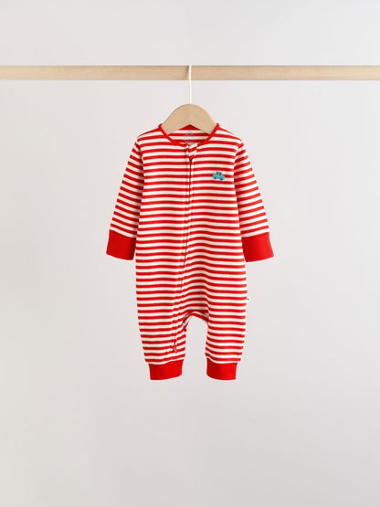 Multi Two Way Zip Baby Sleepsuit 5 Pack (0mths-3yrs) image 6