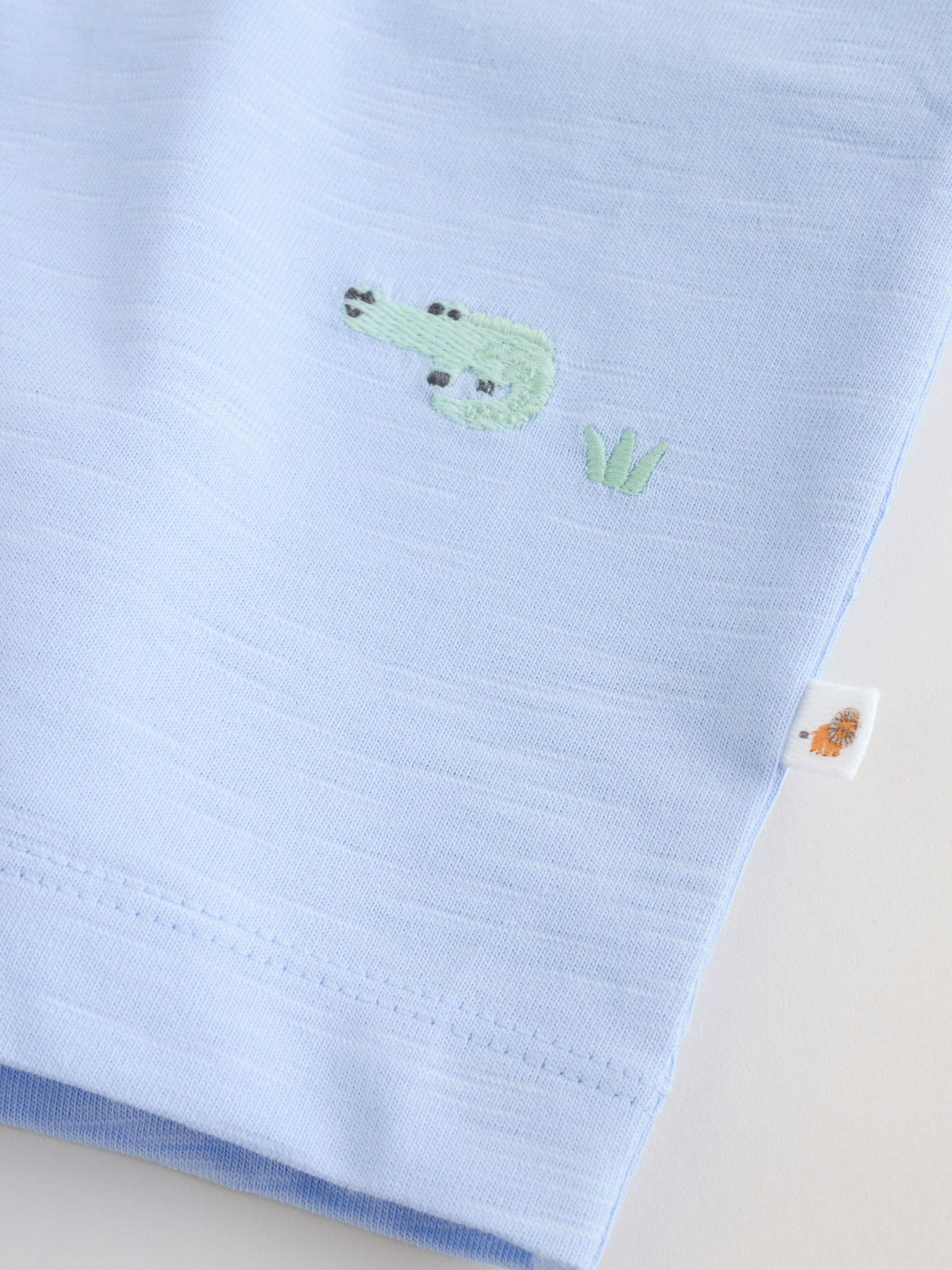 Green Blue Safari Animal Jersey Baby Rompers 4 Pack image 4