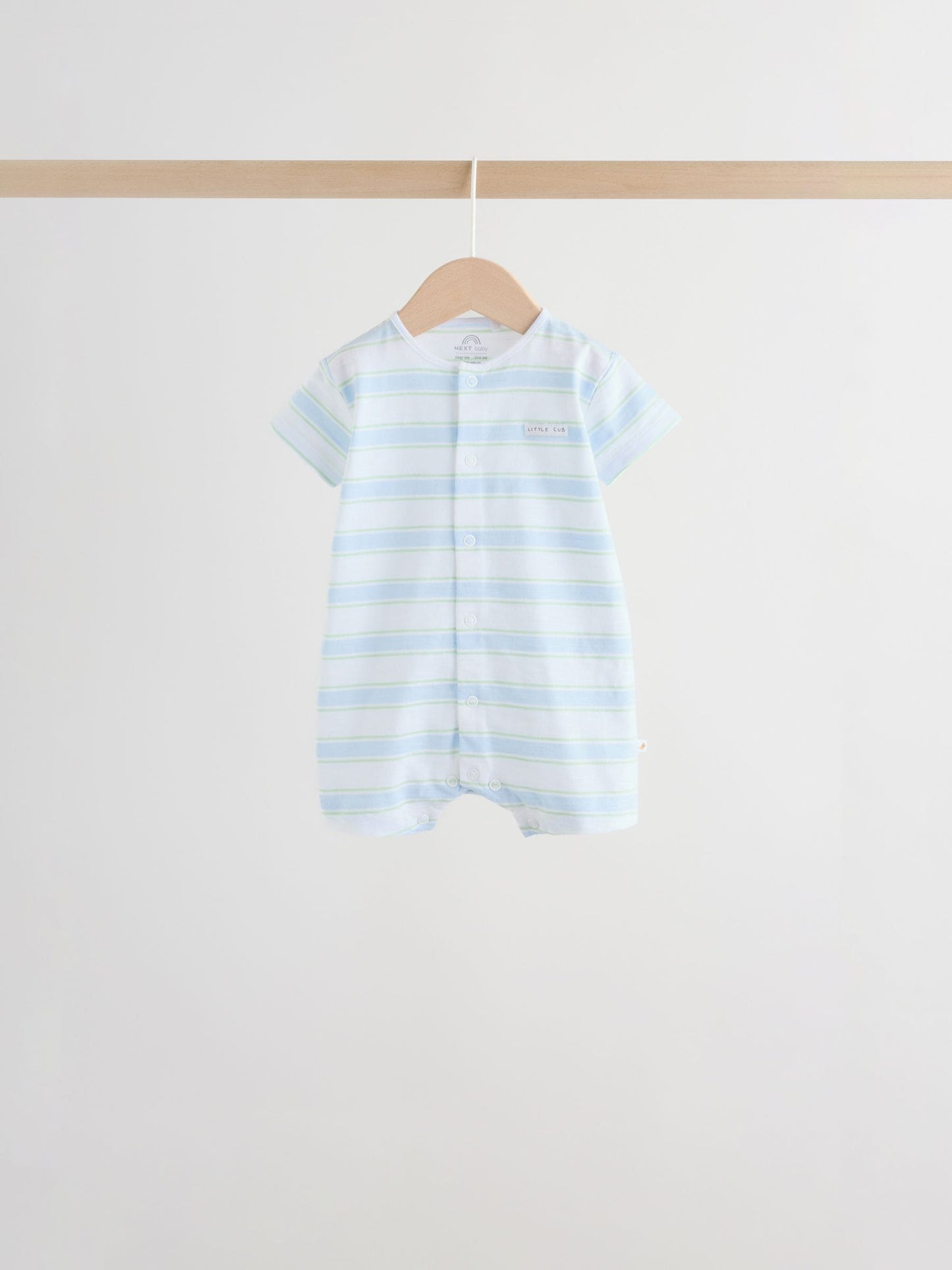 Green Blue Safari Animal Jersey Baby Rompers 4 Pack image 6
