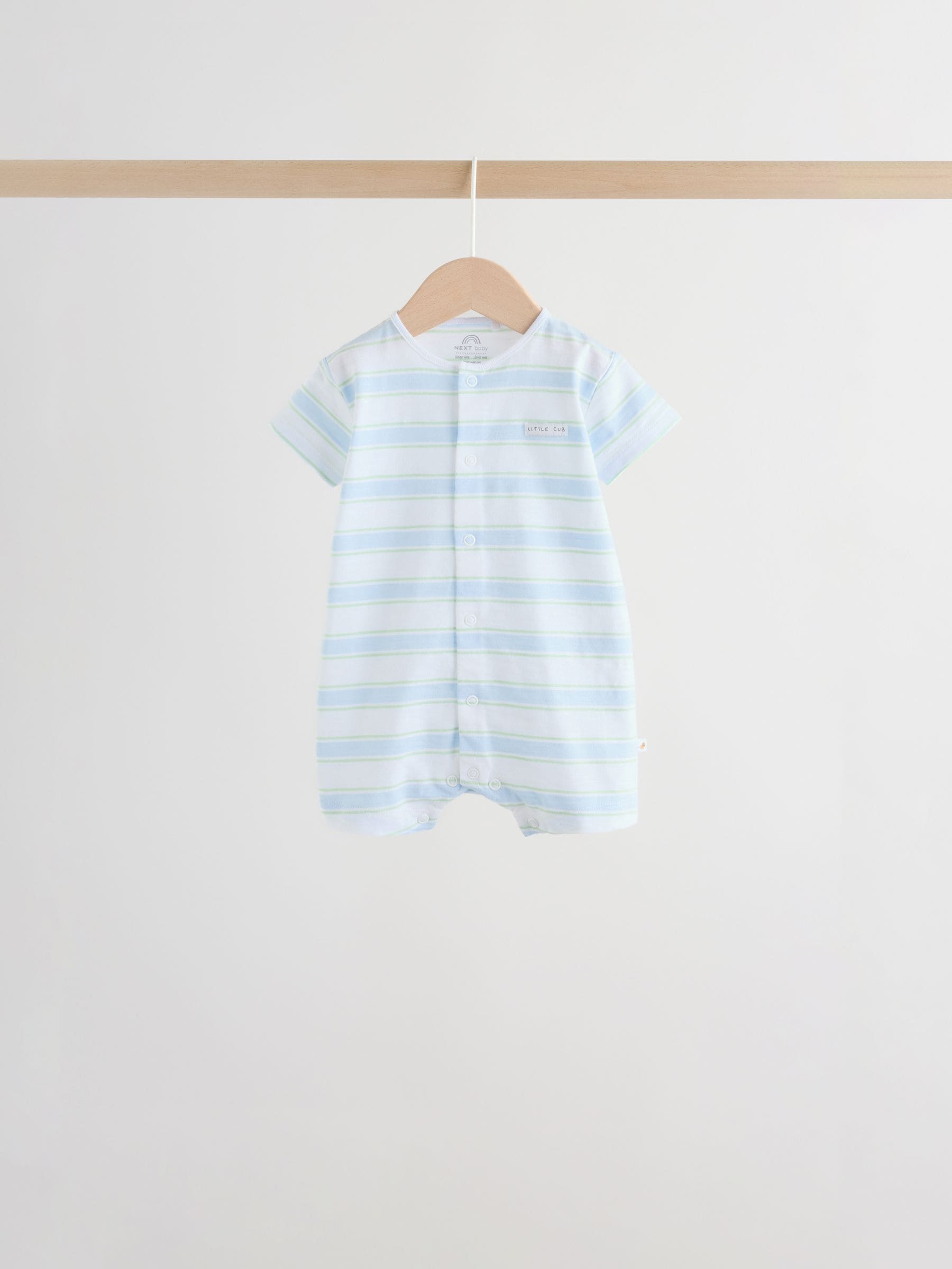 Green Blue Safari Animal Jersey Baby Rompers 4 Pack image 6