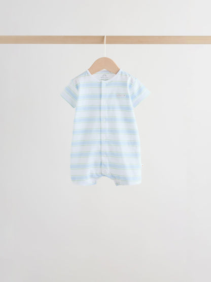 Green Blue Safari Animal Jersey Baby Rompers 4 Pack image 6