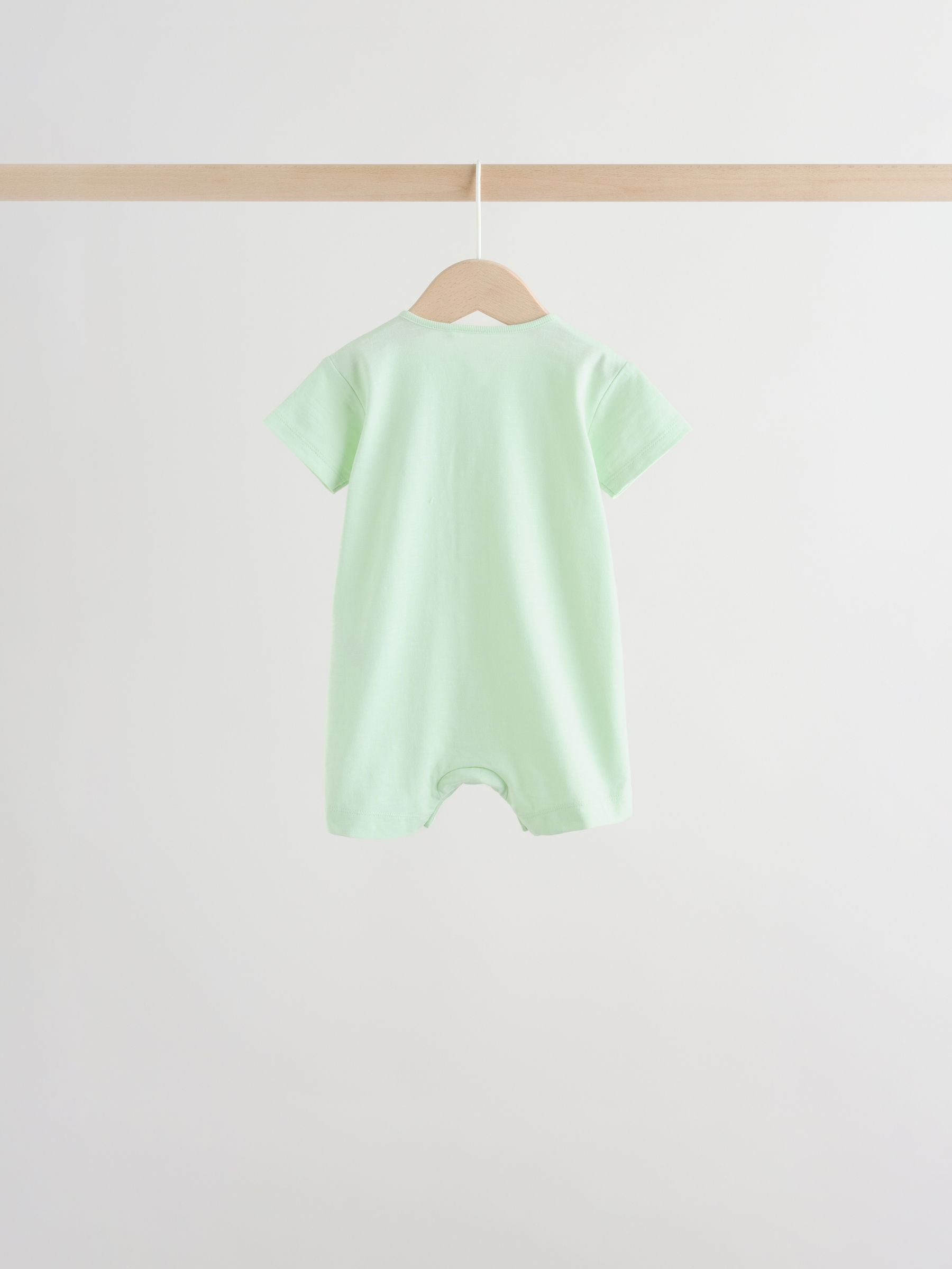 Green Blue Safari Animal Jersey Baby Rompers 4 Pack image 7