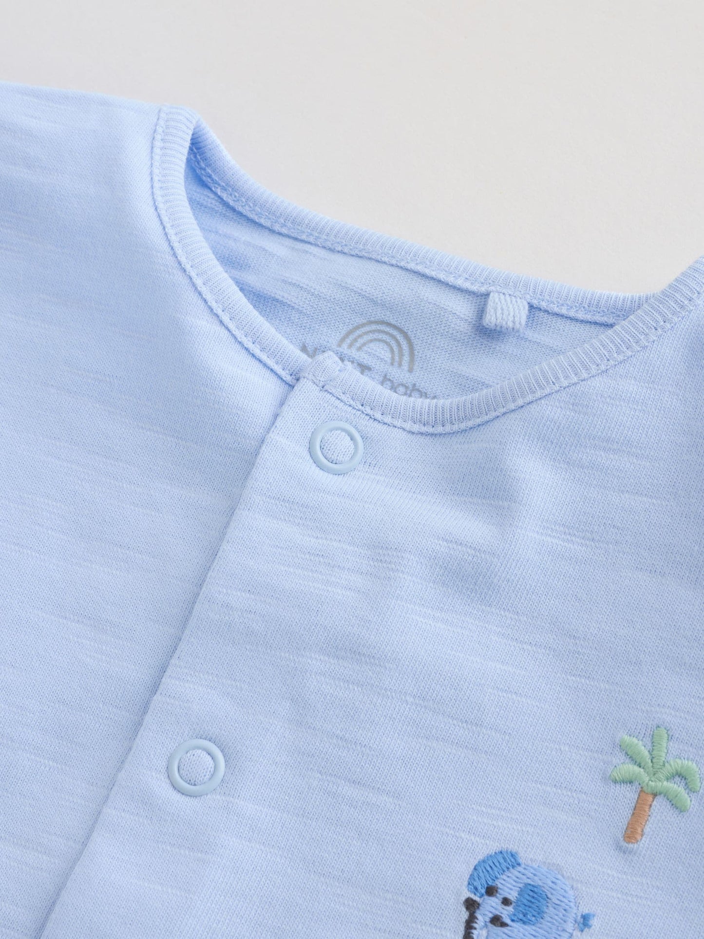 Green Blue Safari Animal Jersey Baby Rompers 4 Pack image 8