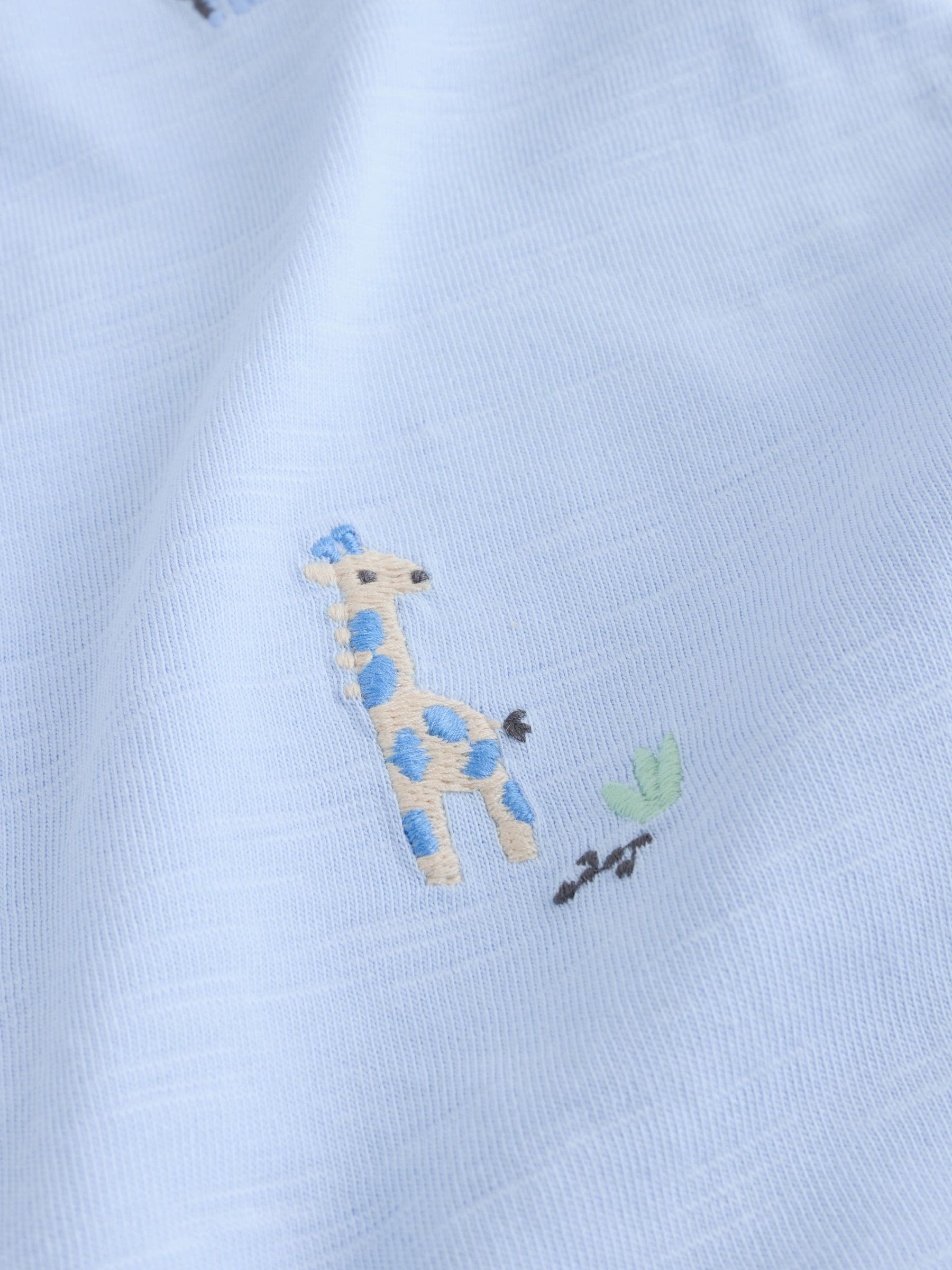 Green Blue Safari Animal Jersey Baby Rompers 4 Pack image 9