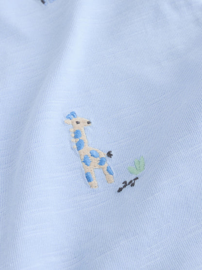 Green Blue Safari Animal Jersey Baby Rompers 4 Pack image 9