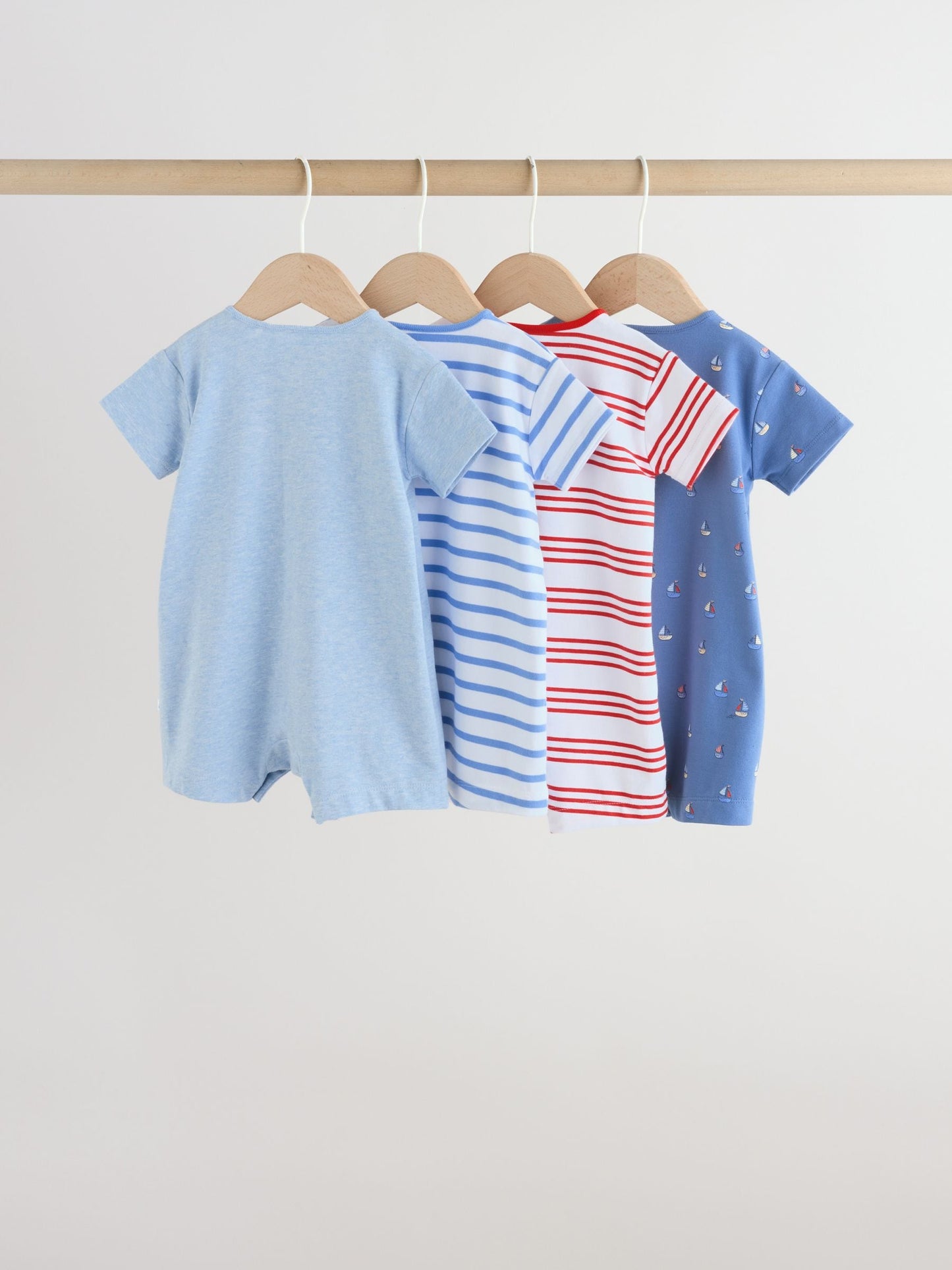 Blue Nautical Jersey Baby Rompers 4 Pack image 2