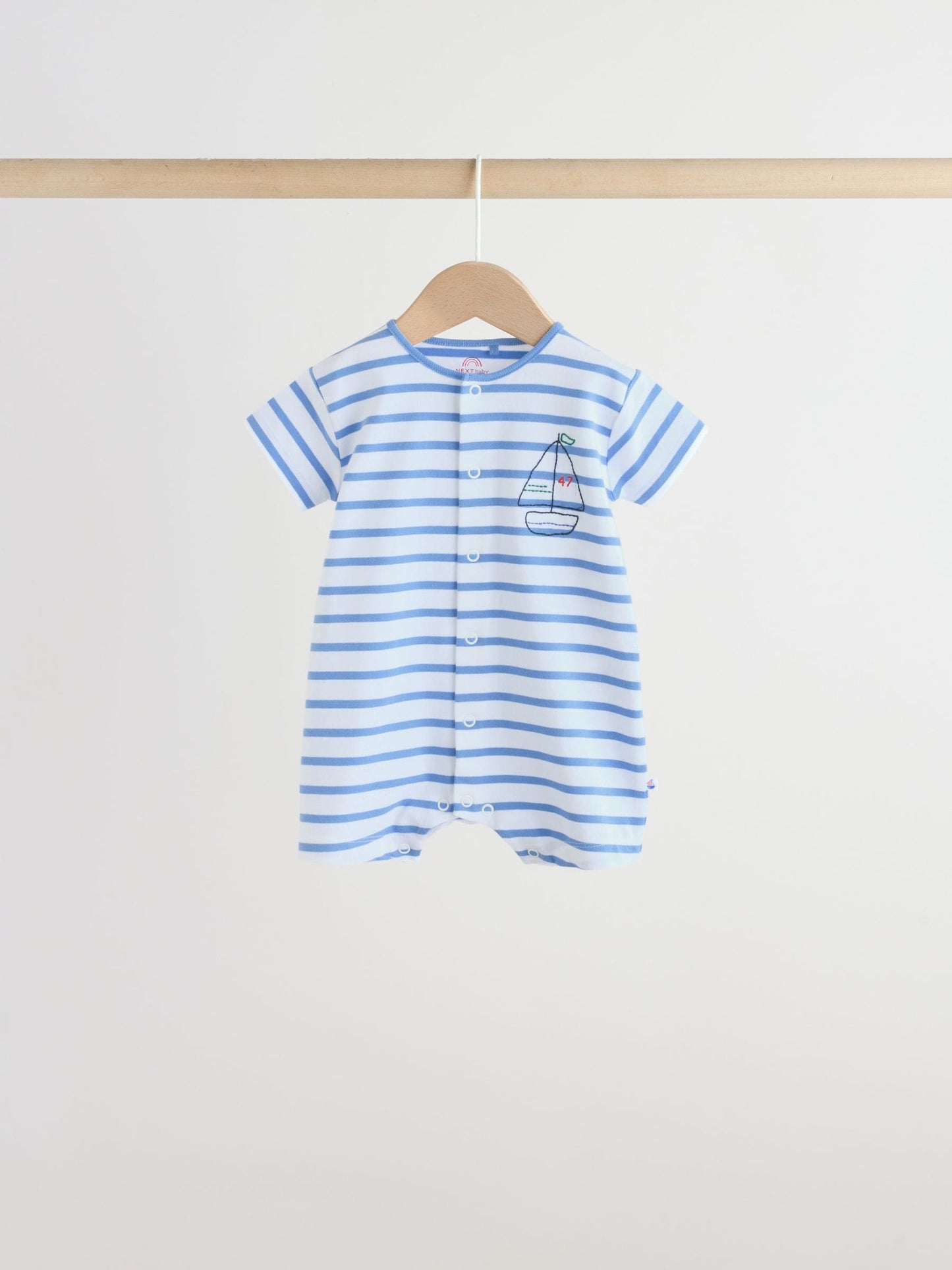 Blue Nautical Jersey Baby Rompers 4 Pack image 5