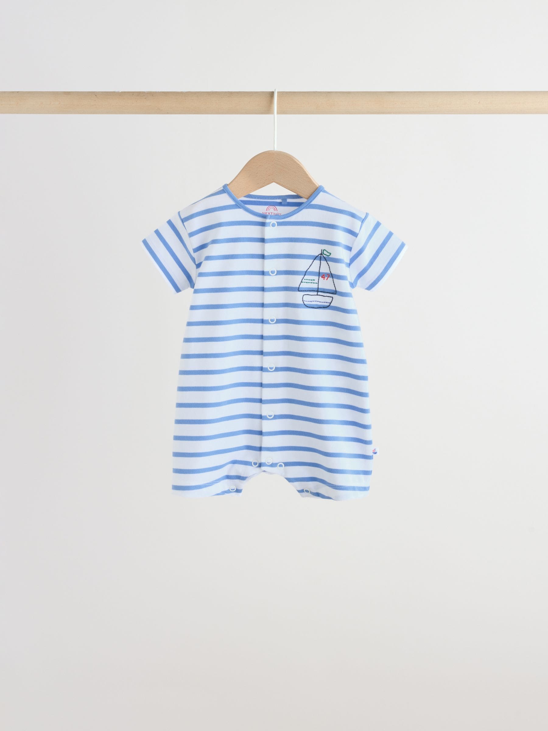 Blue Nautical Jersey Baby Rompers 4 Pack image 5