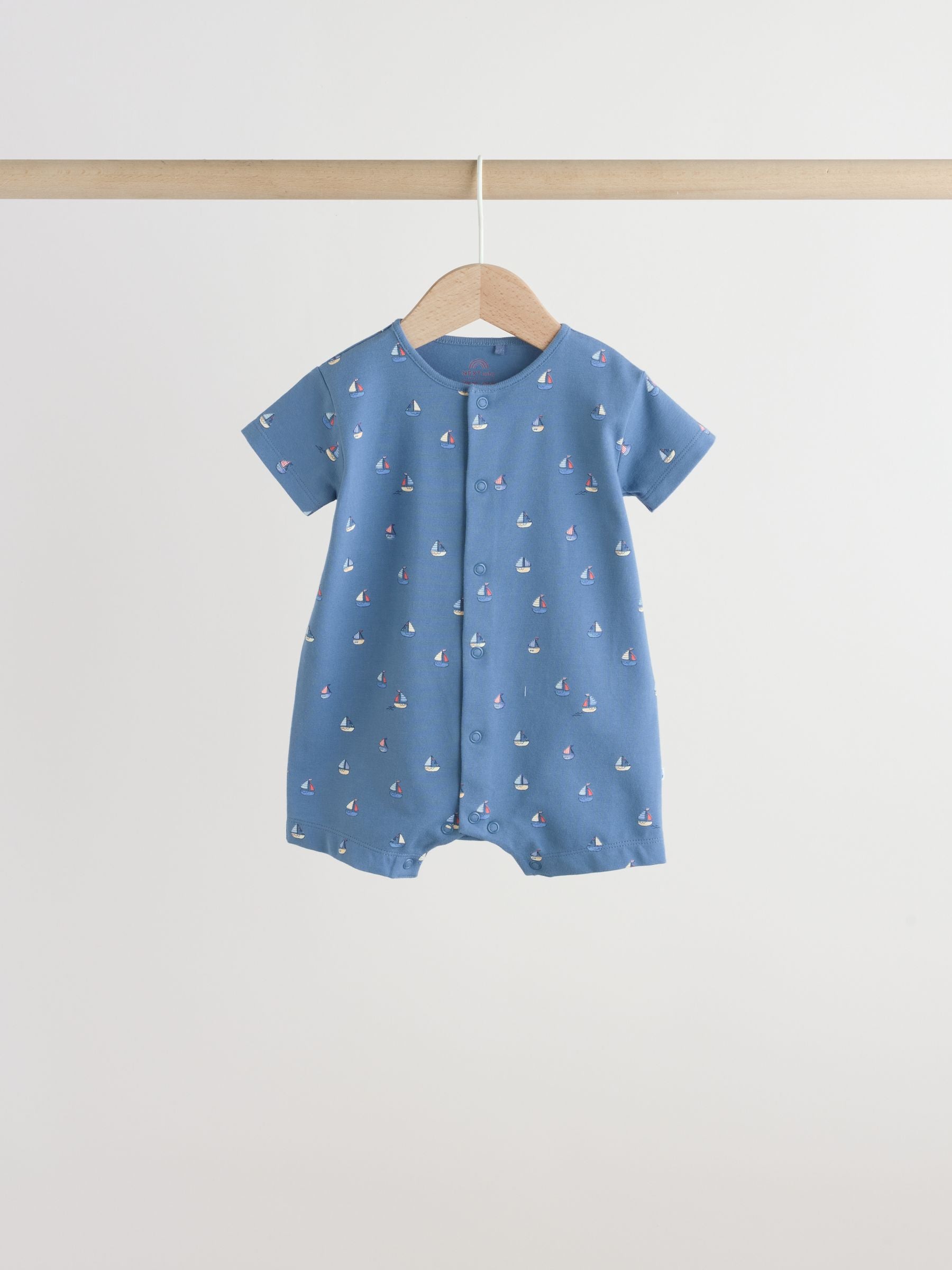 Blue Nautical Jersey Baby Rompers 4 Pack image 6
