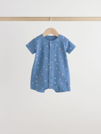 Blue Nautical Jersey Baby Rompers 4 Pack image 6