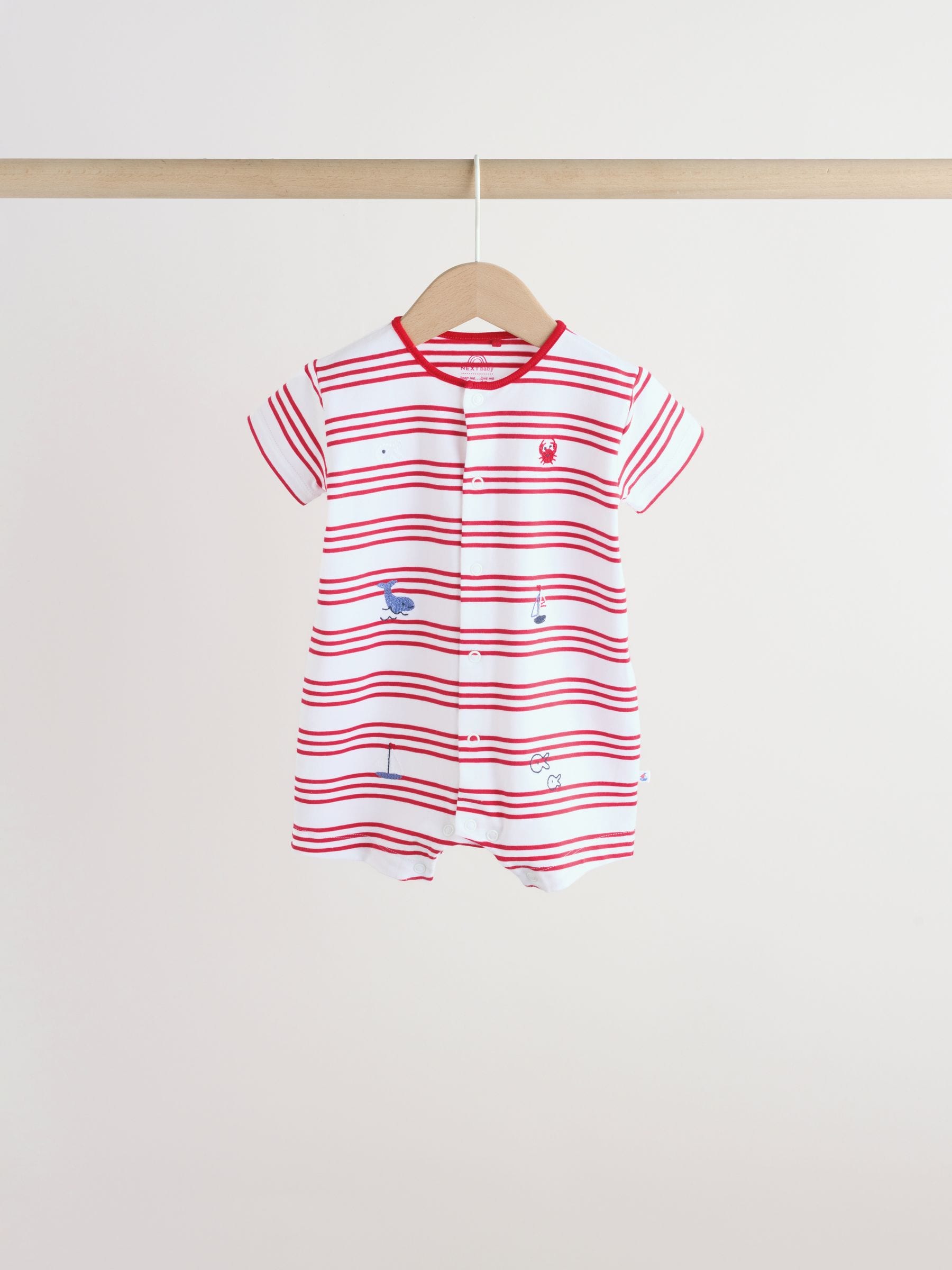 Blue Nautical Jersey Baby Rompers 4 Pack image 7