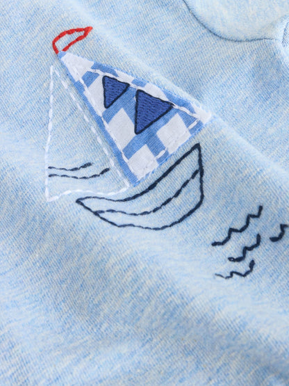 Blue Nautical Jersey Baby Rompers 4 Pack image 8