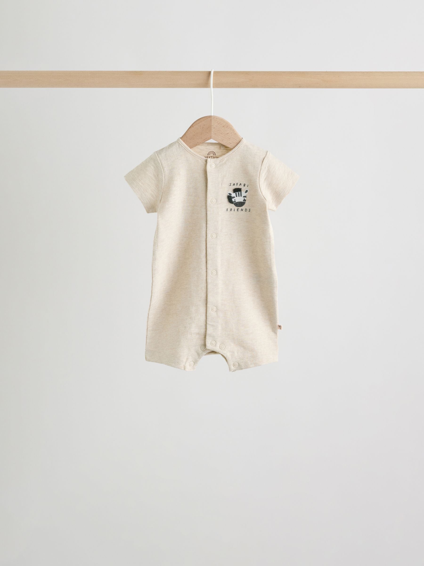 Neutral Animal Jersey Baby Rompers 4 Pack image 3