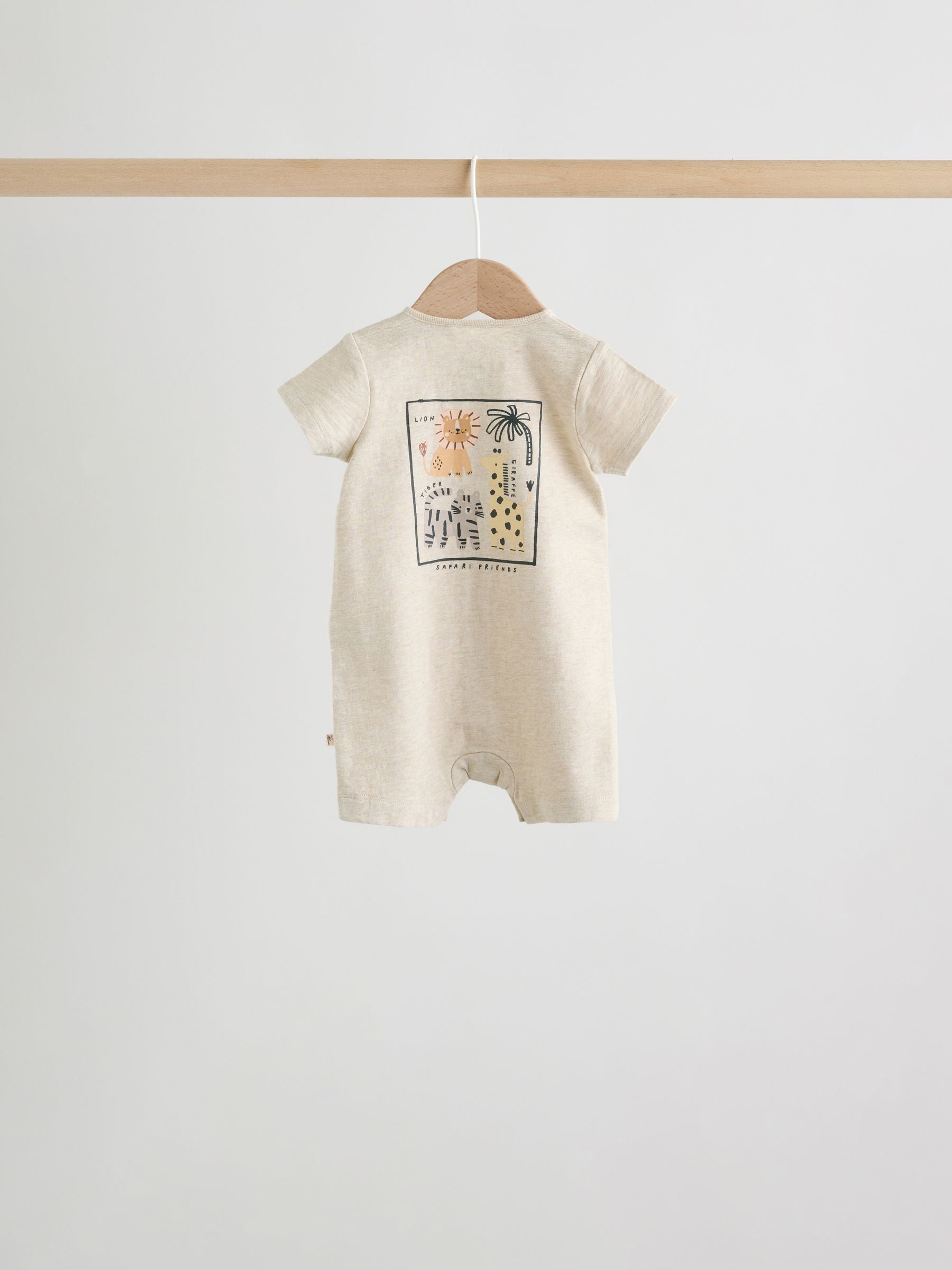Neutral Animal Jersey Baby Rompers 4 Pack image 4