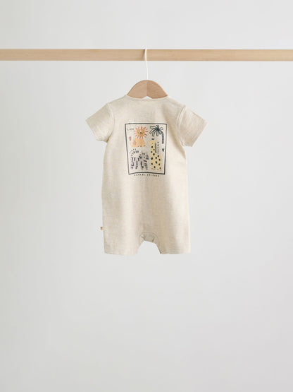 Neutral Animal Jersey Baby Rompers 4 Pack image 4