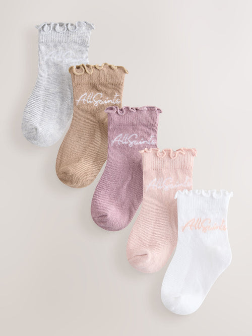 smALLSAINTS Pink Logo Socks 5 Pack image 1