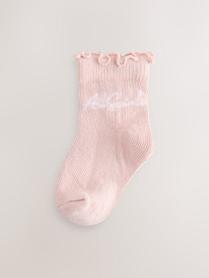 smALLSAINTS Pink Logo Socks 5 Pack image 3