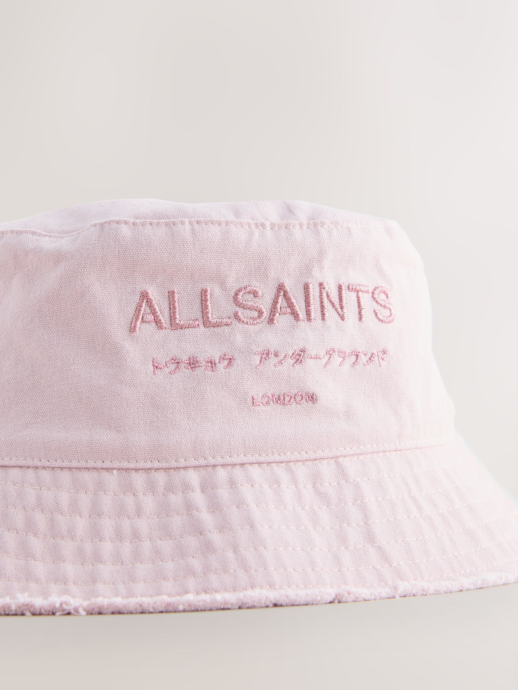 smALLSAINTS Metallic Pink Underground Logo Bucket Hat image 3