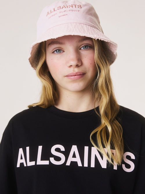 smALLSAINTS Metallic Pink Underground Logo Bucket Hat image 1