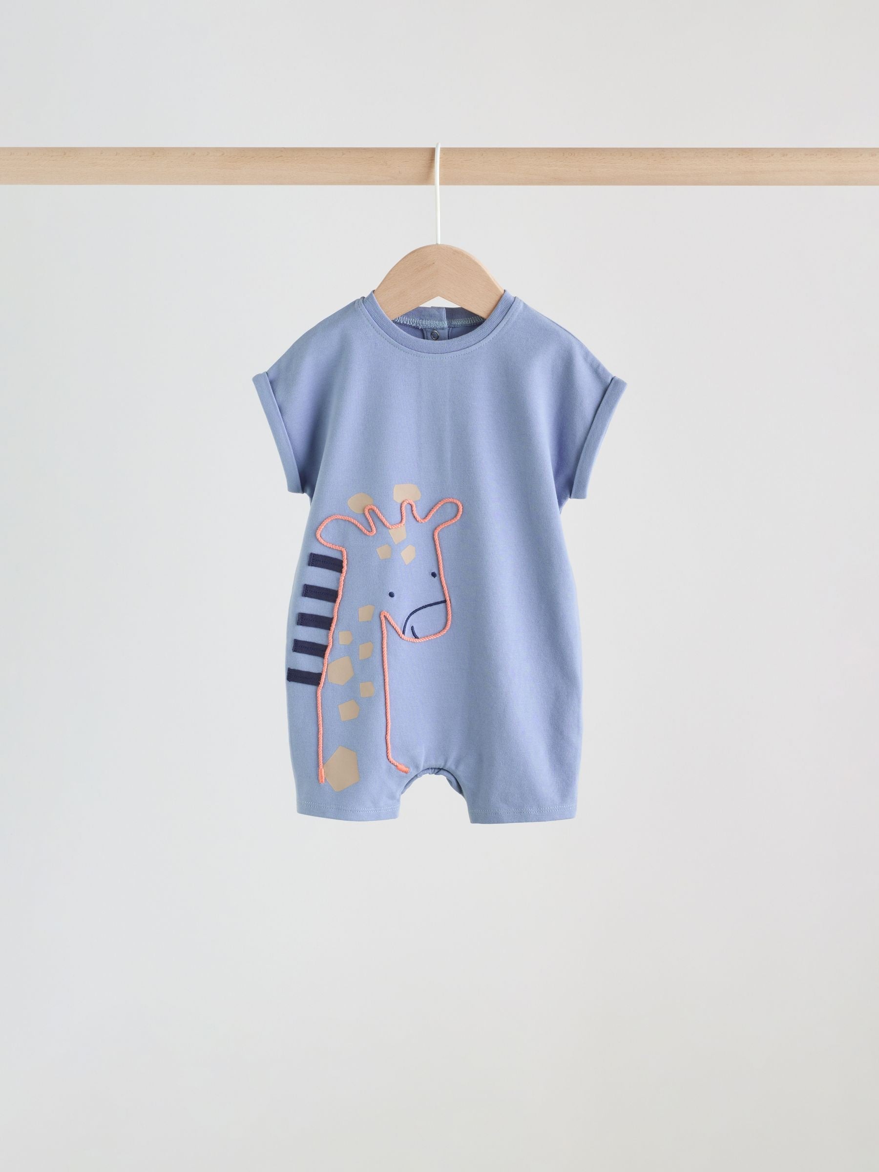 Blue Safari Jersey Baby Rompers 3 Pack image 6