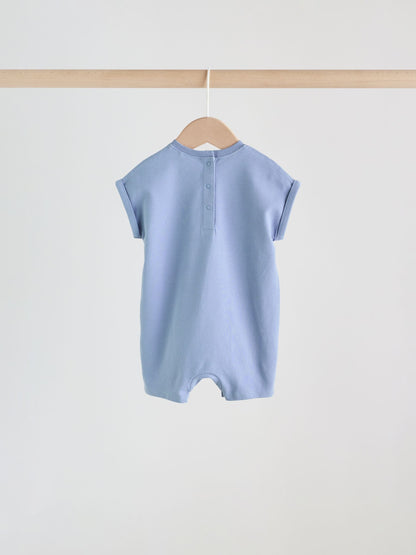 Blue Safari Jersey Baby Rompers 3 Pack image 7