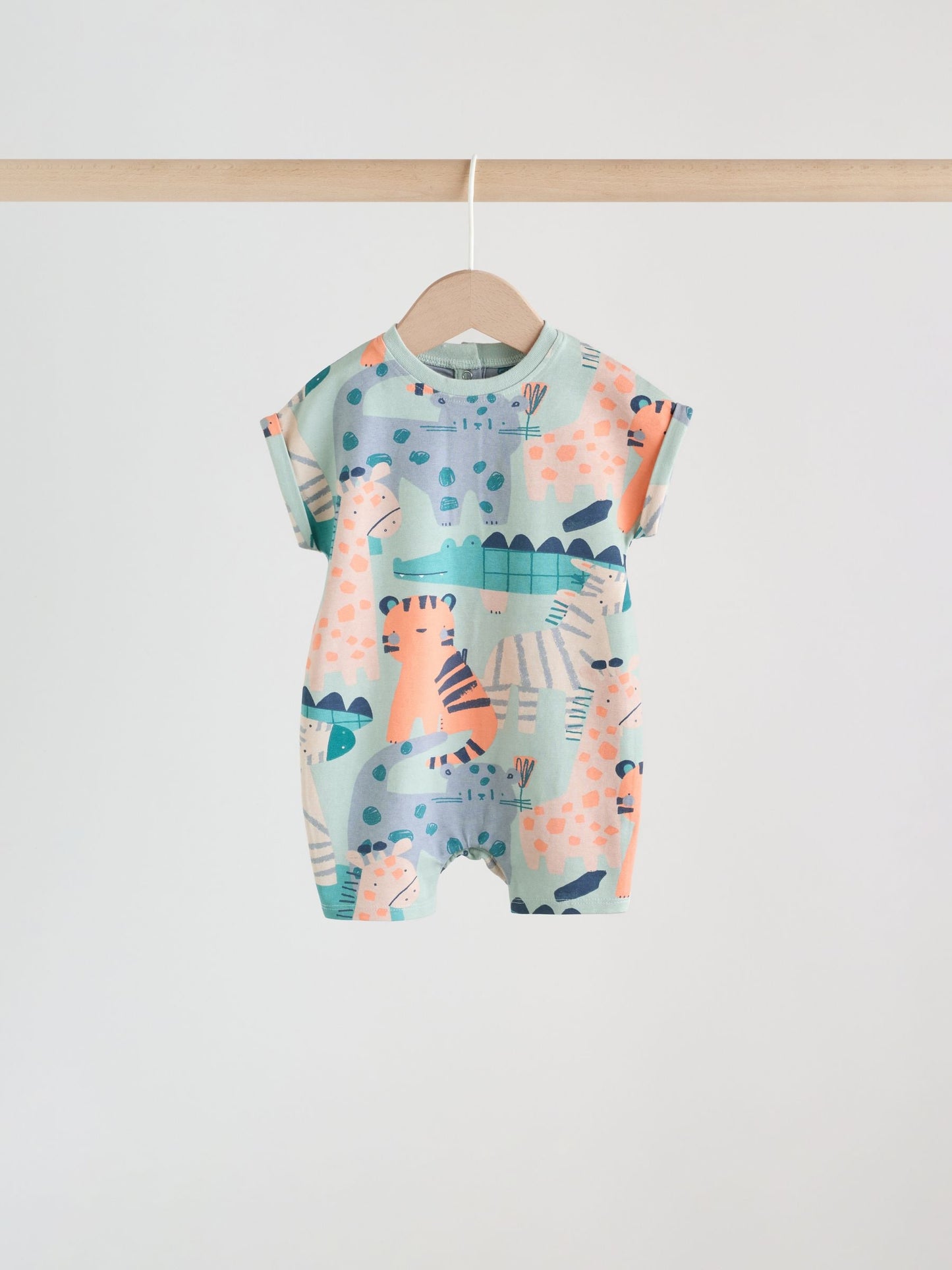 Blue Safari Jersey Baby Rompers 3 Pack image 9