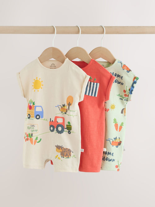 Farmyard Jersey Baby Rompers 3 Pack image 1