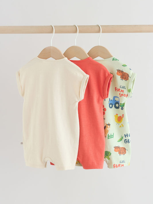 Farmyard Jersey Baby Rompers 3 Pack image 2