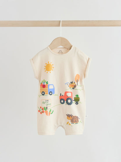 Farmyard Jersey Baby Rompers 3 Pack image 3