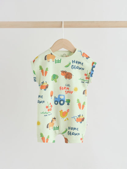 Farmyard Jersey Baby Rompers 3 Pack image 6