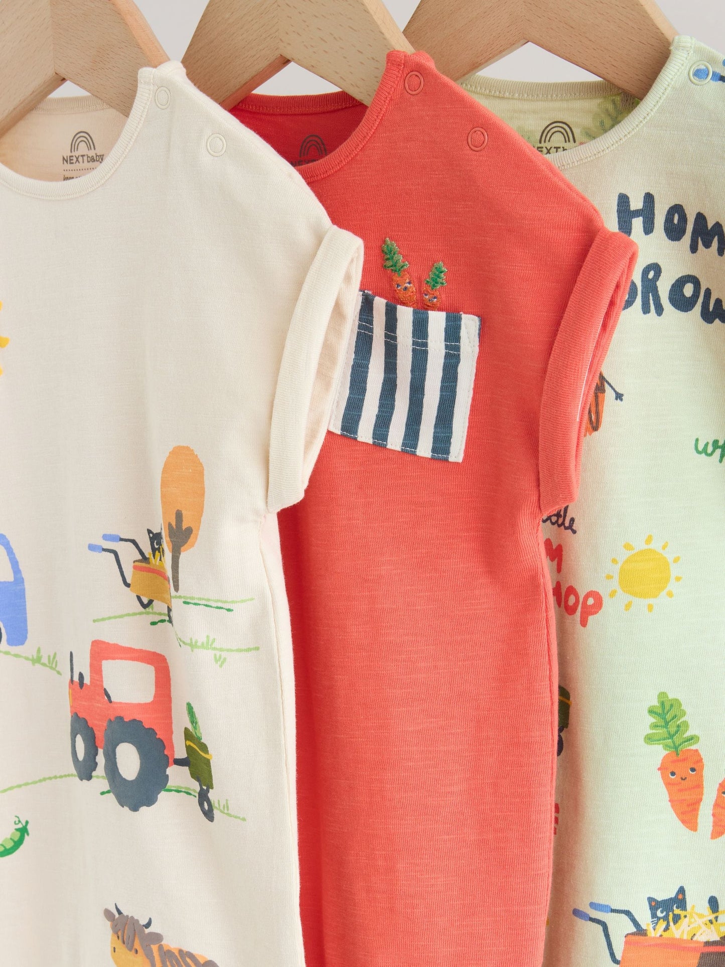 Farmyard Jersey Baby Rompers 3 Pack image 7