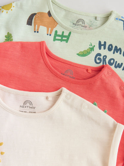 Farmyard Jersey Baby Rompers 3 Pack image 8