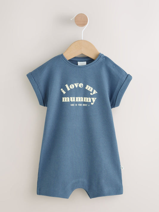 Blue I Love My Mummy Jersey Baby Romper image 1