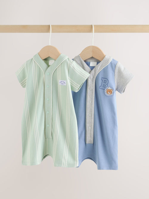 Blue Baby Jersey Rompers 2 Pack image 1