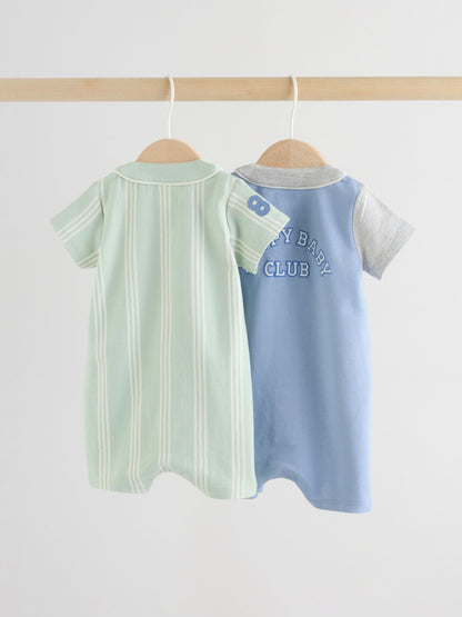Blue Baby Jersey Rompers 2 Pack image 2