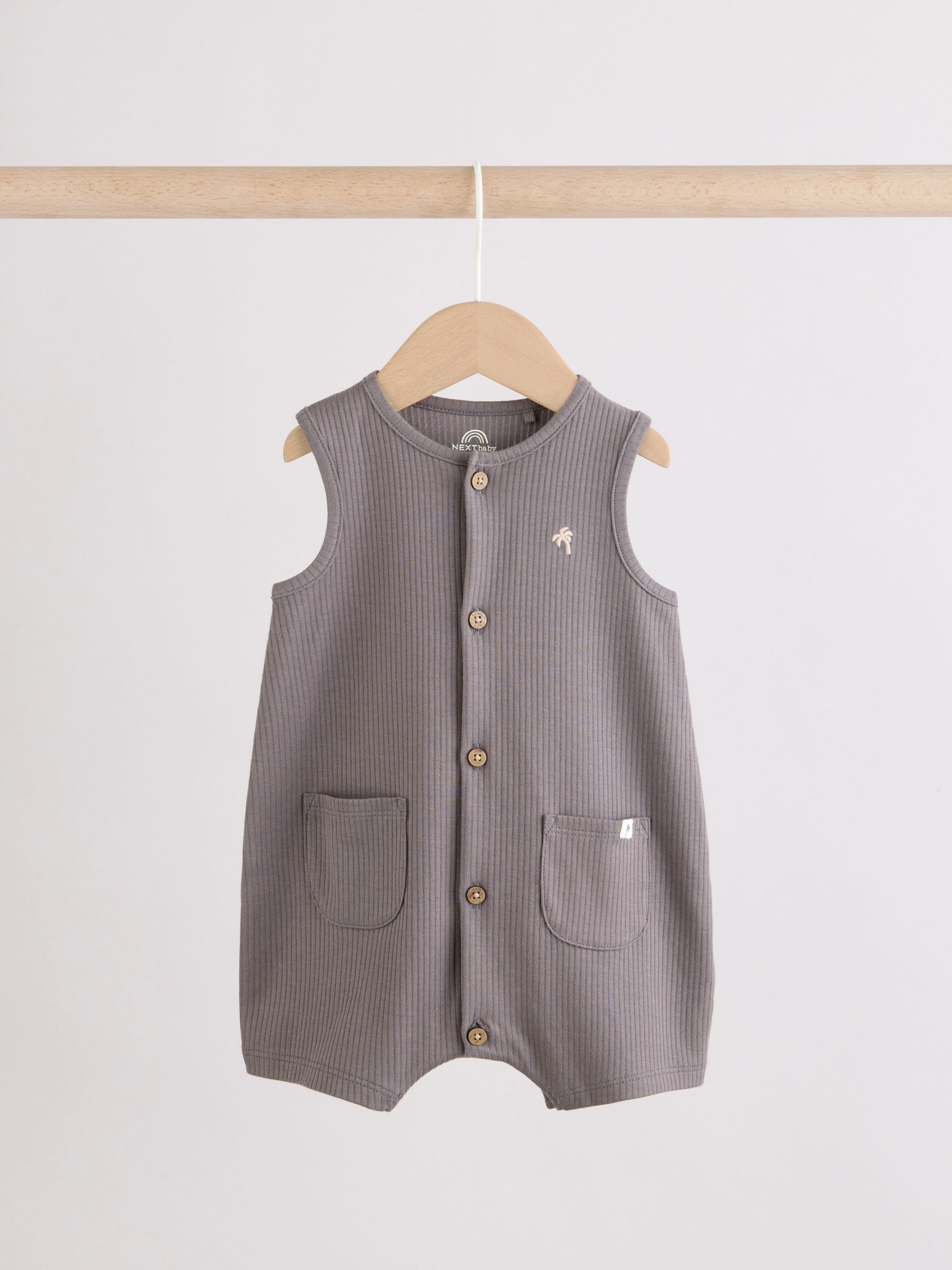 Grey Vest Jersey Baby Romper image 4