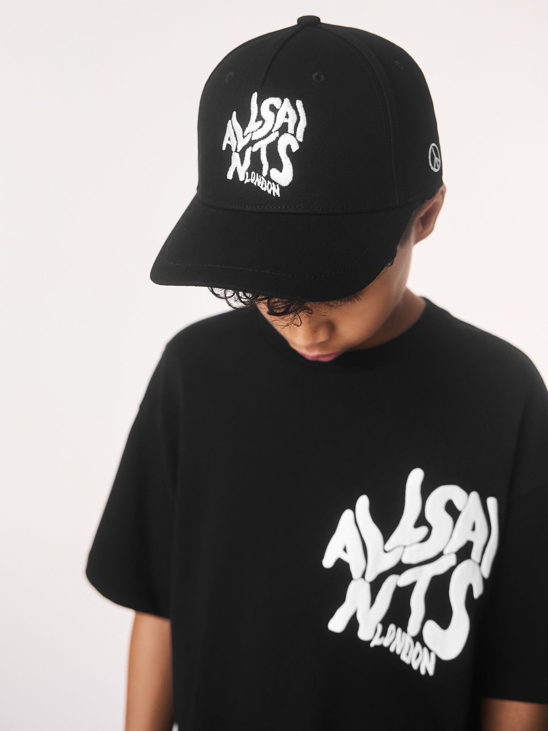 smALLSAINTS Black Logo Baseball Cap image 1
